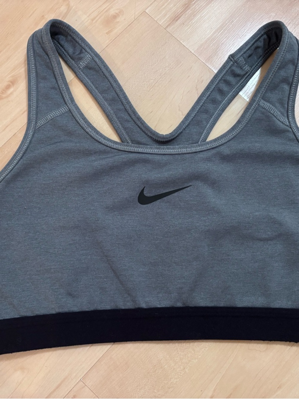Nike Gray & Black Racerback Sports Bra